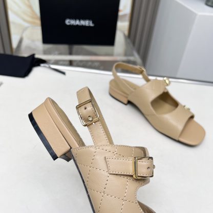 Chanel Spring/Summer Dancing Shoes Collection Apricot Slim Sandals Heel Height 5cm - Image 8