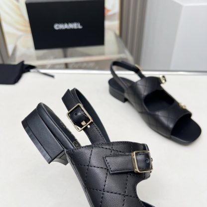 Chanel Spring/Summer Dance Shoes Collection Black Slim Sandals Heel Height 5cm - Image 8