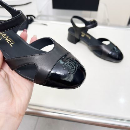 Chanel Early Spring Dance Shoes Series New European and American Style Black Sandals Heel Height 3.5cm - Image 8