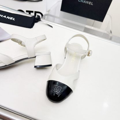 Chanel Early Spring Dance Shoes Series New European and American Style White Sandals Heel Height 3.5cm - Image 8