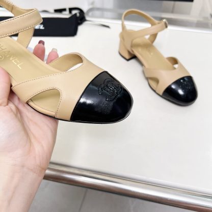 Chanel Early Spring Dance Shoes Series New European and American Style Apricot Sandals Heel Height 3.5cm - Image 8