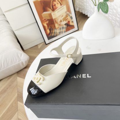 Chanel Spring and Summer Dance Shoes Series New Products White with Pearl Sandals - Image 8