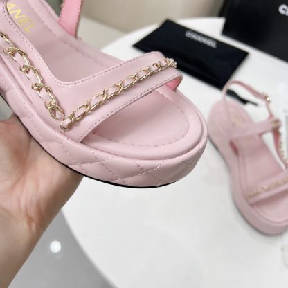 Chanel Spring and Summer Pink Dancing Shoes Series New European and American Catwalk Sandals - Image 8