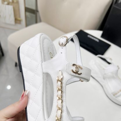 Chanel Spring and Summer White Dance Shoes Series New European and American Catwalk Sandals - Image 8