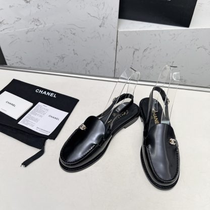 Chanel Spring and Summer Dance Shoes Series New Black Small Round Head Sandals Heel Height 2.5cm - Image 8