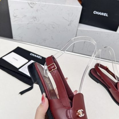 Chanel Spring and Summer Dance Shoes Series New Red Small Round Head Sandals Heel Height 2.5cm - Image 8