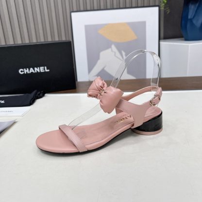 Chanel Spring/Summer Dancing Shoes Collection Pink Bow Sandals Heel Height 3.5cm - Image 8