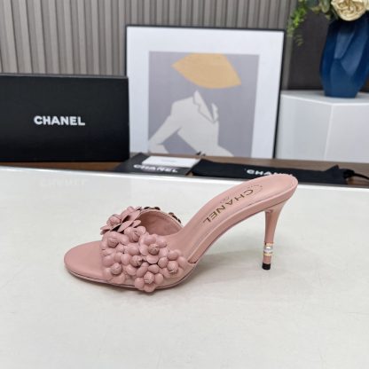 Chanel Spring and Summer Pink Dancing Shoes Series New Custom Flower Sandals Heel Height 8.5cm - Image 8