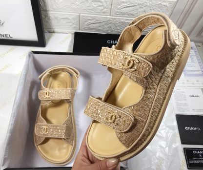 Chanel Early Autumn Comfortable Soft Super Versatile Brown Sandals - Image 8