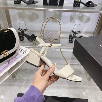 Chanel Early Spring Small Round Head White Flash Brick Sandals Heel Height 4.5cm - Image 8