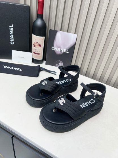 Chanel black early autumn versatile soft and comfortable sandals - Image 8