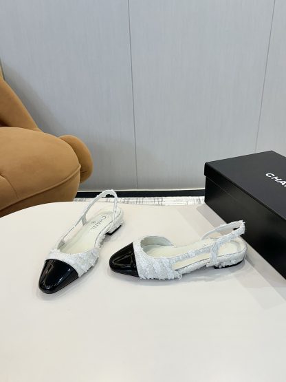 Chanel's latest white all-match luxury ballet flat sandals - Image 3