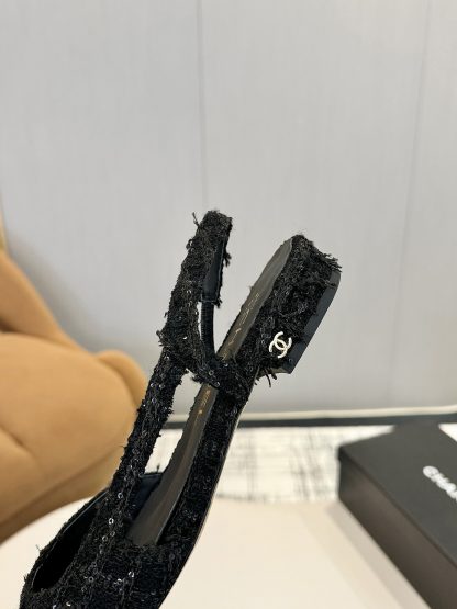 Chanel's latest black all-match luxury ballet flat sandals - Image 8