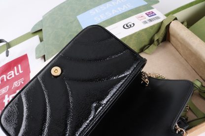 Gucci Marmont shiny black chain bag - Image 8