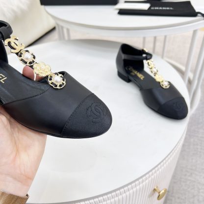 Chanel Spring and Summer Black Dancing Shoes Series Small Round Toe Matte Sandals - Image 8