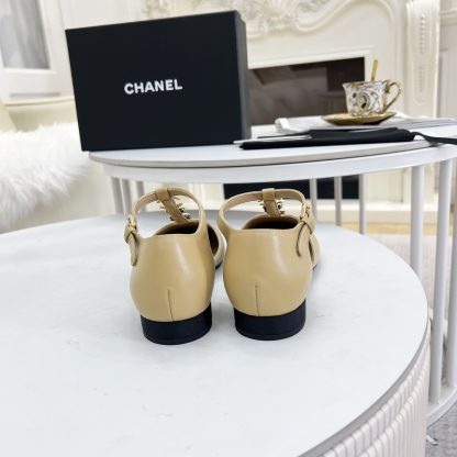 Chanel Spring/Summer Apricot Dance Shoes Series Small Round Toe Matte Sandals - Image 8