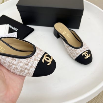 Chanel milk tea color spring and summer dancing shoes series new small round head retro sandals - Image 8