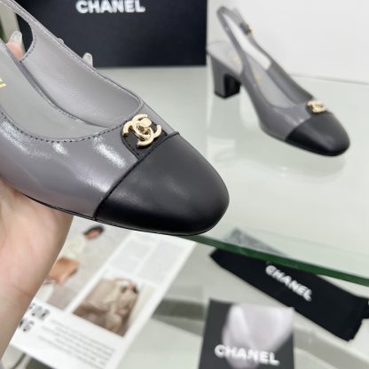 Chanel Spring/Summer Dance Shoes Collection Grey Small Round Head New Sandals Heel Height 6cm - Image 8