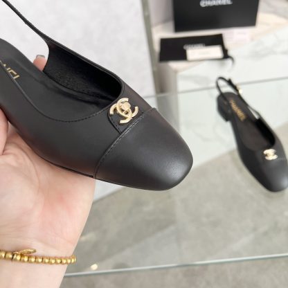 Chanel's new black matte early spring dance shoes series: lovely small round head slim sandals - Image 8