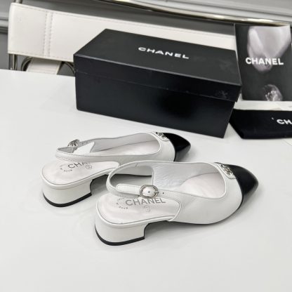 Chanel Early Spring Dance Shoes Series New Small Round Head White Retro Feeling Sandals - Image 8