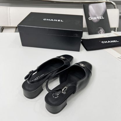 Chanel Early Spring Dance Shoes Series New Small Round Head Black Retro Feeling Sandals - Image 8