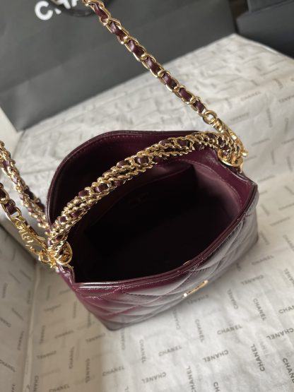 Chanel Lunch Box Bag Hobo with Woven Handle Tote Bag - Image 8