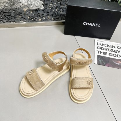 Chanel apricot early spring dancing shoes series sandals, 3cm thick - Image 8