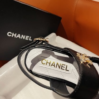Chanel new bow high-heeled black sandals, heel height 7.5cm - Image 8