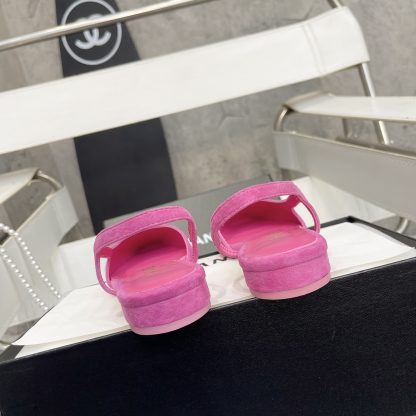 Chanel Fashion Classic Mixed Lambskin Pink Flat Sandals - Image 8