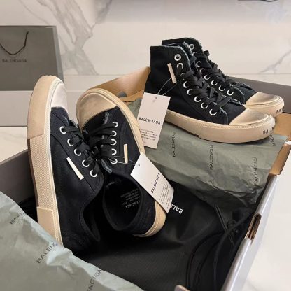 Balenciaga black high-top casual canvas shoes - Image 8