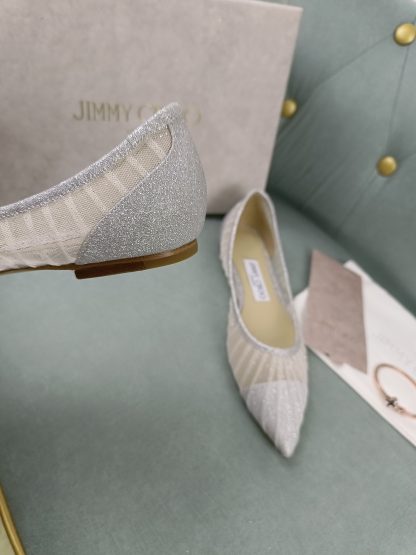 Jimmy Choo white mesh flats - Image 8