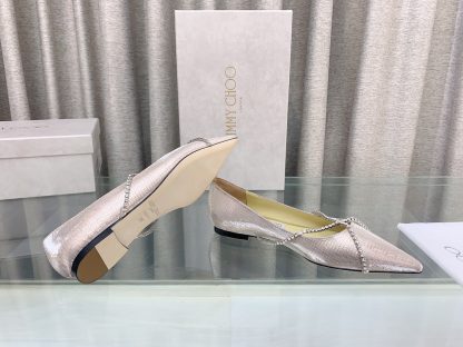 Jimmy Choo stylish and elegant sparkling rhinestone flat shoes - Image 8