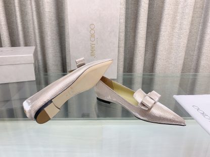 Jimmy Choo stylish and elegant glitter flat shoes - Image 8