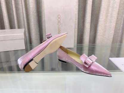 Jimmy Choo stylish and elegant glitter flat shoes - Image 8