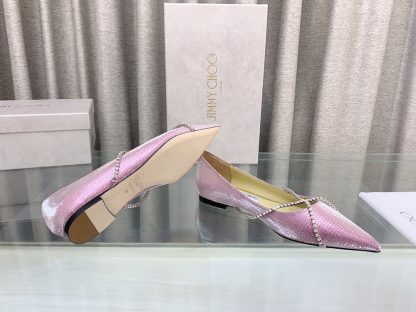 Jimmy Choo stylish and elegant glitter flat shoes - Image 8