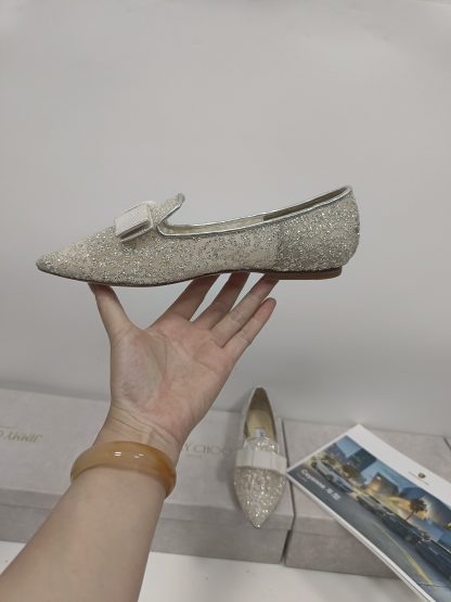 Jimmy Choo Fashion Net Bow Flat Shoes - Image 8