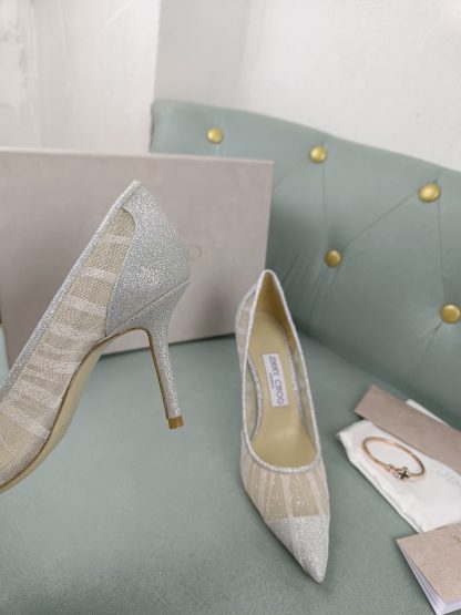 Jimmy Choo white mesh high heels - Image 8