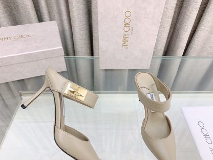 Jimmy Choo metal buckle half slippers women's high heels - Image 8
