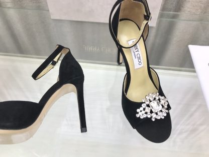 Jimmy Choo classic diamond buckle fashionable high-heeled sandals - Image 8