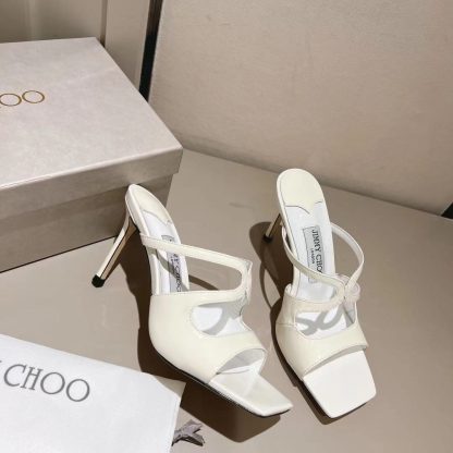 Jimmy Choo Fashion White Temperament Sandals High Heels - Image 8