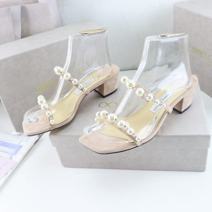Jimmy Choo Fashion Pearl Sandals High Heels - Image 8