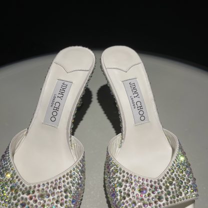 Jimmy Choo rhinestone gradient champagne high heels - Image 8