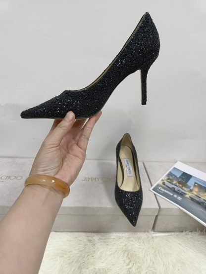 Jimmy Choo glittering black diamond high heels - Image 8