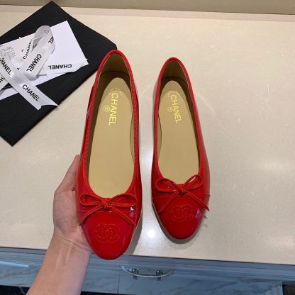 Chanel fashion items pure red elegant and exquisite ballet shoes - Image 8