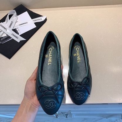 Chanel fashion item dark green elegant and exquisite ballet shoes - Image 8