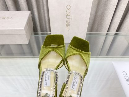Jimmy Choo new crystal chain square toe high-heeled sandals - Image 8