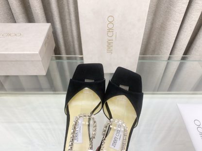 Jimmy Choo new crystal chain square toe high-heeled sandals - Image 8