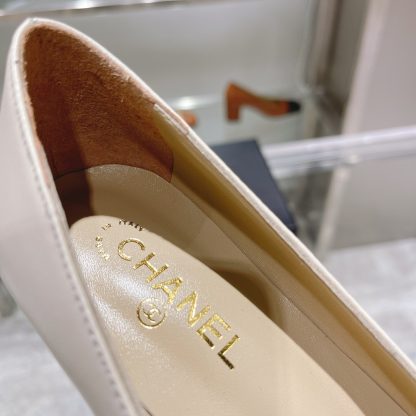 Chanel new white classic retro classic round toe shoes heel height 6.5cm - Image 8