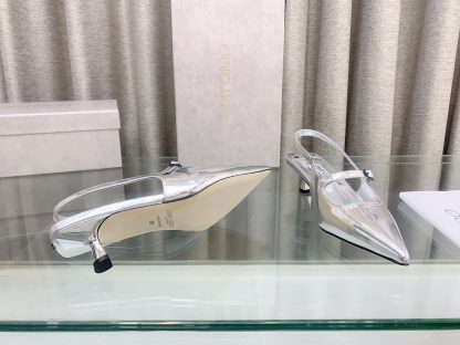 Jimmy Choo new silver fashion slingback high heels - Image 8