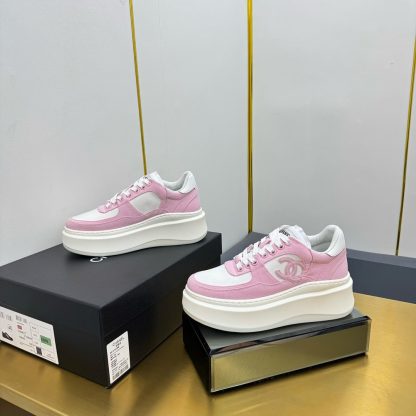 Chanel Pink Casual Versatile Sneakers - Image 8